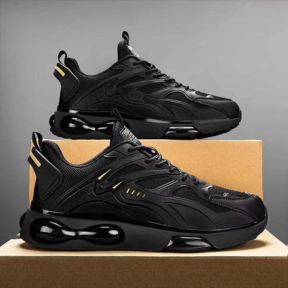🦶55% OFF NOW! ☀️New Warrior Style Men's Air Cushion Running Shoes, Breathable PU Leather, Shock Absorption, Non-Slip, Durable, Outdoor Fitness Sneakers