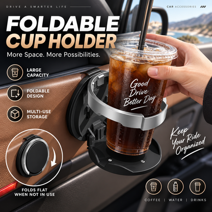Foldable Car Door Drink Holder, Large Bore Multifunctional Bottle Storage Rack For Vehicle🚗🥤