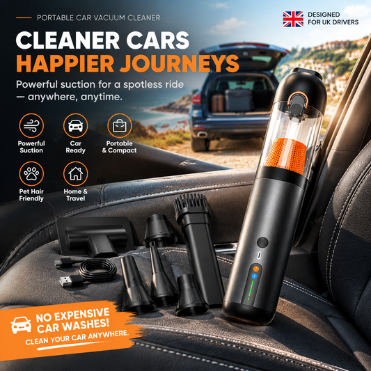 🥳2026 HOT SALE🥳💞50K+ SOLD! 🚗💨 50% OFF! Portable Handheld Car Vacuum – 120W cordless, 20000Pa suction, 2-in-1 vacuum & blower. Lightweight 470g, quiet 50dB. Deep clean cars & home! 🛡️✅