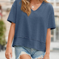 🏖️Summer Cool Deal: ONLY ￡16.99!💃Women's Half Sleeve V-Neck Top with Patchwork Hem