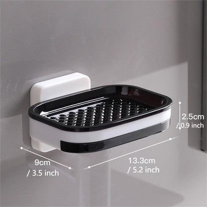 🧼✨ Wall-Mounted Soap Dish – 50% OFF! 5-second install, double drainage, no drilling – keeps soap dry & lasts longer. 💪