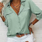 🏆LAST DAY SALE 50% OFF🔥Women's Solid Lapel Long Sleeves Button-Down Shirt