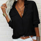 🏆LAST DAY SALE 50% OFF🔥Women's Solid Lapel Long Sleeves Button-Down Shirt