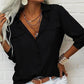 🏆LAST DAY SALE 50% OFF🔥Women's Solid Lapel Long Sleeves Button-Down Shirt
