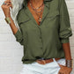 🏆LAST DAY SALE 50% OFF🔥Women's Solid Lapel Long Sleeves Button-Down Shirt
