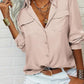 🏆LAST DAY SALE 50% OFF🔥Women's Solid Lapel Long Sleeves Button-Down Shirt