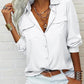 🏆LAST DAY SALE 50% OFF🔥Women's Solid Lapel Long Sleeves Button-Down Shirt
