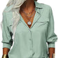 🏆LAST DAY SALE 50% OFF🔥Women's Solid Lapel Long Sleeves Button-Down Shirt