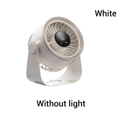 💎 50% OFF! 💎 Mini Portable Rechargeable Wall-Mounted Fan with LED Light – 360° Cooling, 100-Speed Control & USB-C Charging