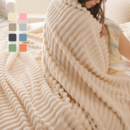 ✨ The Look of Rabbit Fur, The Price of Flannel – Cozy Throw for Sofa, Office & Travel. Free UK Delivery