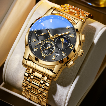 ⌚ 50% OFF! ✨ MEN'S CHRONOGRAPH WATCH - 3 Subdials & Date Display, Water-Resistant with Stainless Steel Strap, Classic Design for Business and Casual Wear 💼🌟