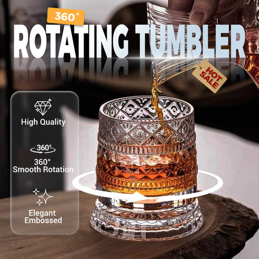 🥛💎New Year Hot Sale 62% OFF✨🔥360° Rotating Whiskey Glass Tumbler