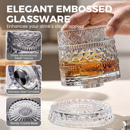 🥛💎New Year Hot Sale 62% OFF✨🔥360° Rotating Whiskey Glass Tumbler