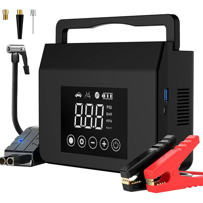 Car essential – better safe than sorry. 🚗🔧Limited Time Offer ⏰✨🚗 Car starter with integrated air compressor｜Start and inflate instantly, wherever you are ⚡