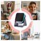 Wireless Induction Speaker 5-in-1 Bluetooth Speaker with Phone Stand,Stereo Sound, 3500mAh Rechargeable, 8 RGB Ambient Light, 360° Adjustable Holder for iPhone/Android/iPad