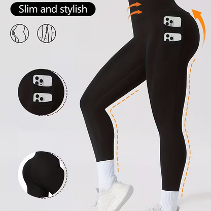 ✅ Buy 1 Get 1 FREE – High-Waisted Tummy Control Yoga Pants with Pockets