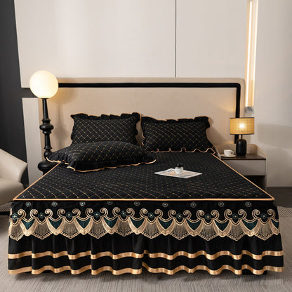 🛏️ Instantly Refresh Your Bedroom – Ruffled Valance Sheet & Pillowcases. Stretchy Fit, No Iron Needed. UK Dispatch