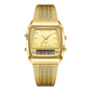 ⌚ 50% OFF! 💥 Retro Style Square Face Multifunction Watch – Dual Display, Zinc Alloy, Stainless Steel ✨
