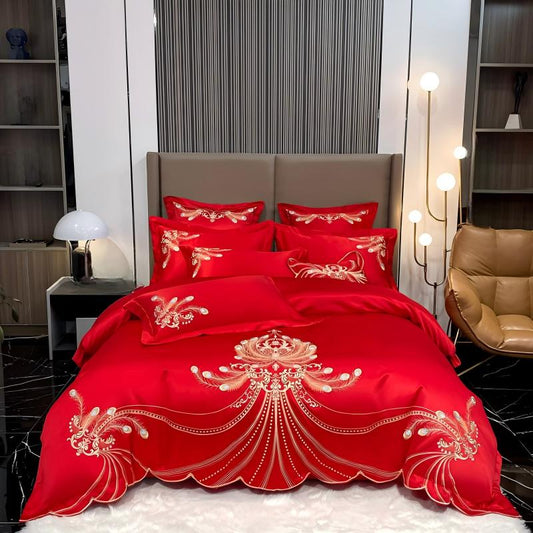 Soft and Breathable Embroidered 4-Piece Bedding Set