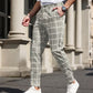 Men's Slim-Fit Plaid Trousers