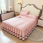 Washed Cotton Ruffle Bed Skirt with Pillow Sham