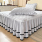 Washed Cotton Ruffle Bed Skirt with Pillow Sham