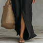 Loose maxi dress with a wide cut and front slits