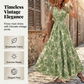 Women's V-Neck Floral Print Smocked Maxi Dress    Free shipping on 2 items 🚚✨