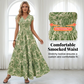 Women's V-Neck Floral Print Smocked Maxi Dress    Free shipping on 2 items 🚚✨
