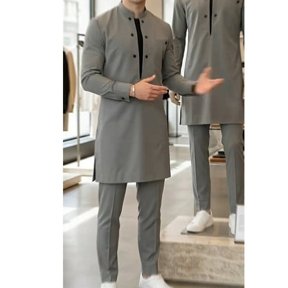 🔥Hot Deals-Men's Modern Mandarin Collar Tunic and Pants Set
