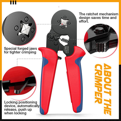 🔥Hot Sale 🎊Ratchet Tubular Terminal Wire Crimpers Set | Precision Indent Crimping Tool