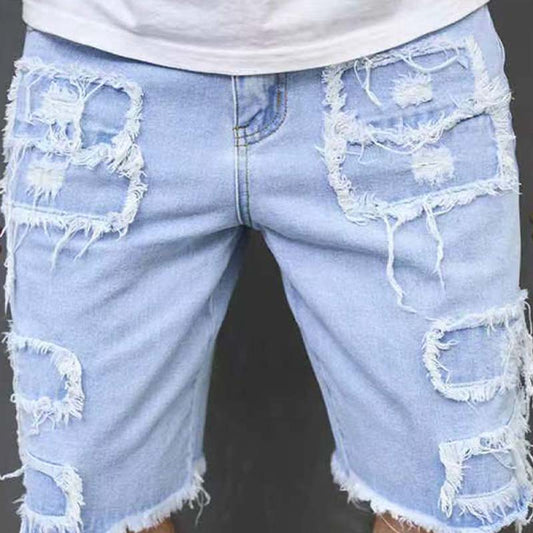 💐58% OFF ! Men’s Ripped Denim Shorts – Casual Versatile Look 🌞👕【Limited Offer】