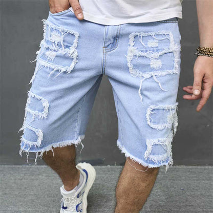 💐58% OFF ! Men’s Ripped Denim Shorts – Casual Versatile Look 🌞👕【Limited Offer】