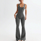 🔥2026 New Arrival🔥Women's Cheetah Print Workout Jumpsuit with Built-in Bra