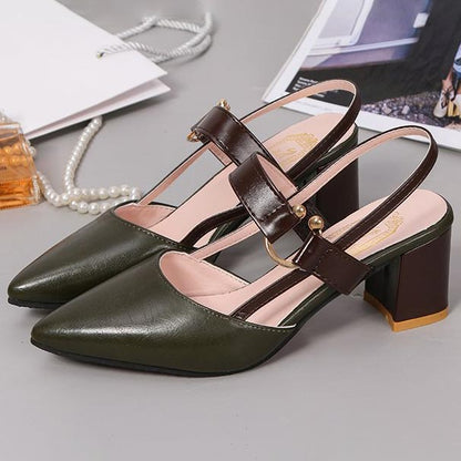 Limited Time Discount 💸Women's Stylish Pointed Toe Chunky High-heel Sandals