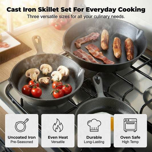 ⏳Limited-time 49% off⏰Non-Stick Cast Iron Frying Pan🍳🥘🍲