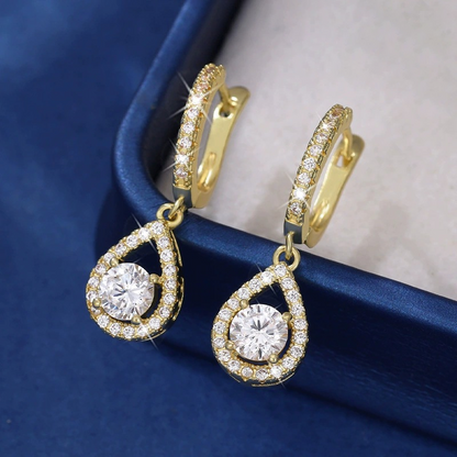 🥳2026 HOT SALE🥳💞50K+ SOLD!💥50% OFF! 🔥Elegant Teardrop Dangle Hoop Earrings