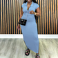 🔥40% OFF for a limited time🔥Women's Collared V-Neck Bodycon Midi Dress