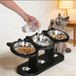 🍲🐕50% OFF – Limited Time！Anti-Slip Elevated 3-Bowl Pet Feeder – Raised Design Protects Joints, 3 Bowls for Food, Water & Treats! | No More Spills or Sliding