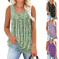 📢LAST DAY SPECIAL PRICE: ￡14.99!⏰Women's Printed Button Sleeveless Top