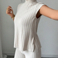 📢📢36% OFF !! ⏰Elegant Mock Neck Top & Wide-Leg Pants 2-Piece Set