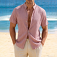📢📢50% OFF !! ⏰ Men's Summer Stand Collar Short Sleeve Shirt – Breathable Material, Modern Fit & Ideal for Casual or Work 💼