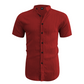 📢📢50% OFF !! ⏰ Men's Summer Stand Collar Short Sleeve Shirt – Breathable Material, Modern Fit & Ideal for Casual or Work 💼