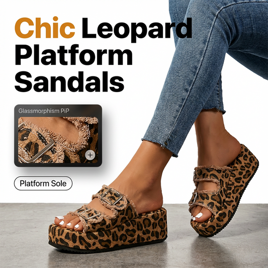 Women's Fashion Platform Sandals with Double Buckle.  Buy 2 pairs, get free delivery