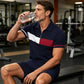 Men's Casual Zipper Shirt & Shorts Set