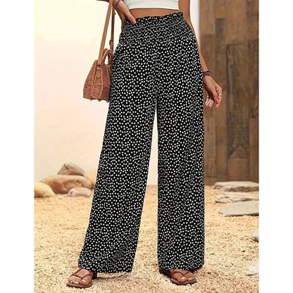 Women's Smocked High Waist Wide Leg Pants   Buy 2 Get 1 FREE（Bundle & save – plus free shipping! 📦🚚✨）