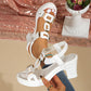 👡 50% OFF NOW! ✨ Women's Chunky Heel T-Strap Sandals – Elastic Slingback, Cushioned Platform & Metallic T-Strap – Day to Night Comfort 💃