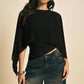 ✨ LIMITED-TIME 50% OFF! 👗 Women's Chiffon Cape Sleeve Top – Elegant, Asymmetrical, Ruched Waist 🦋