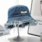 Buy 2 save £5    Stylish Layered Fray Denim Sun Protection Hat
