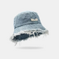 Buy 2 save £5    Stylish Layered Fray Denim Sun Protection Hat